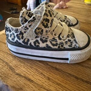 Leopard baby converse sneakers
